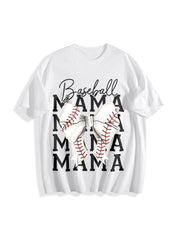 Baseball Mama Coquette Bow Cotton T-Shirt in White