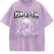 Darkstar Skull Rebellion Tank Vintage Washed T-Shirt in Purple