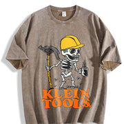 Klein Tools Skeleton Worker Vintage Washed T-Shirt in Brown