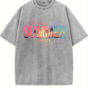 Take Me Where Summer Never Ends Vintage Washed T-Shirt in Gray