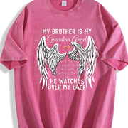 My Brother Is My Guardian Angel Vintage Washed T-Shirt in Red