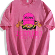 Unbothered Black Woman African American Afro Queen vintage washed oversized T-shirt in Red