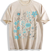 Wildflowers ® Retro Block Peonies Vintage Washed T-Shirt in Beige