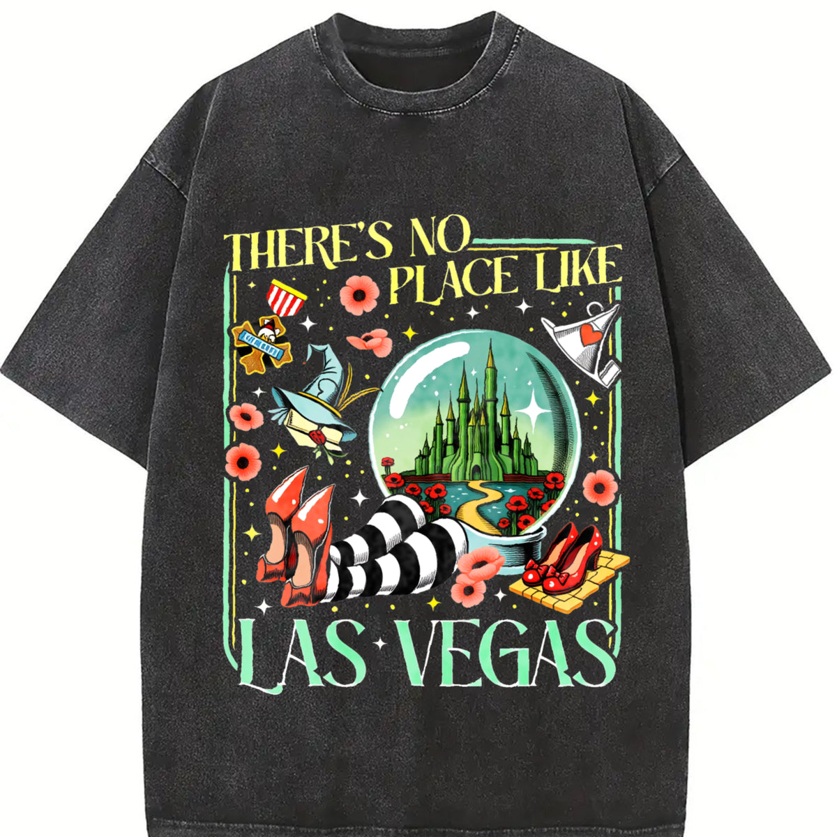 The Wonderful Wizard Vintage Washed T-Shirt in Black