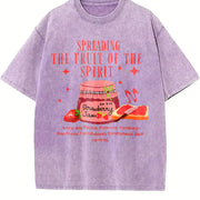 Spreading the Fruit of the Spirit Strawberry Jam Vintage Washed T-Shirt in Purple