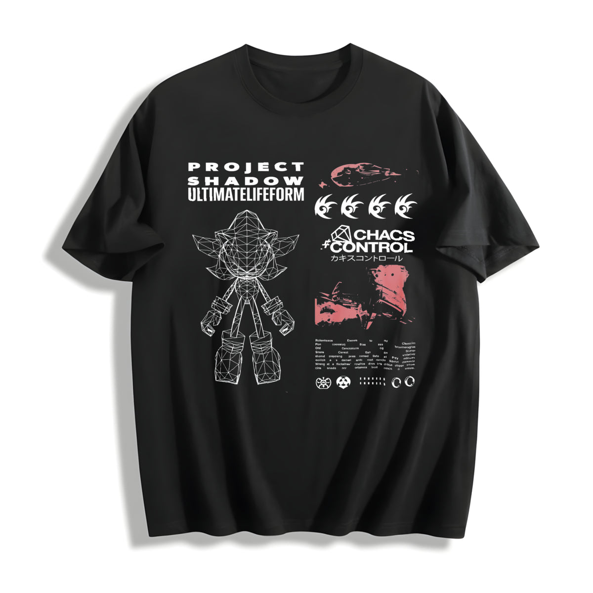 Project Shadow the Hedgehog Cotton T-Shirt in Black