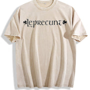 Leprecunt Baby - LEPRECUNT St. Patrick's Day Baby - vintage washed oversized T-shirt in Beige