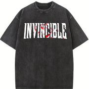 Invincible Superhero Sleeveless Tank Vintage Washed T-Shirt in Black