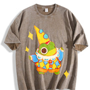 Star Frog Coloful vintage washed oversized T-shirt in Brown