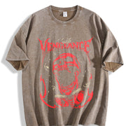Vengeance Skull Vintage Washed T-Shirt in Brown