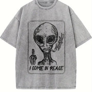 Water I Am a Black Alien Vintage Washed T-Shirt in Gray