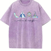 Meet Me at Midnight Vintage Washed T-Shirt in Purple