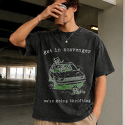 Get in Scavenger Thrifting Vintage Washed T-Shirt in Black