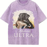 Michelob Ultra Black Lab Duck Hunting Vintage Washed T-Shirt in Purple