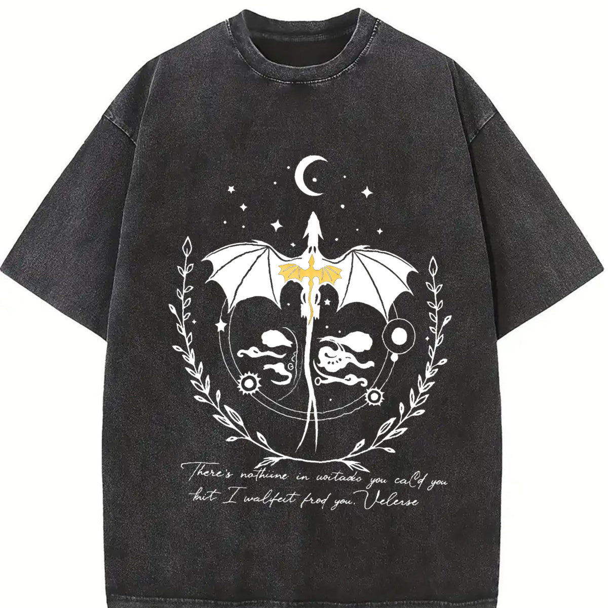 Basgiath War College Vintage Washed T-Shirt in Black