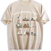 Boy Mom Goose Boy Mama Vintage Washed T-Shirt in Beige
