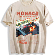 Monaco 1984 Classic 90s Vintage Washed T-Shirt in Beige