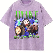 Awake but at What Cost Vintage Washed T-Shirt in Purple