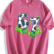 67 Soccer Vintage Washed T-Shirt in Red