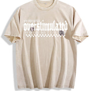 Probably Overstimulated Vintage Washed T-Shirt in Beige