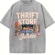 Thrift Store a for Secondhand Enthusiasts Vintage Washed T-Shirt in Gray