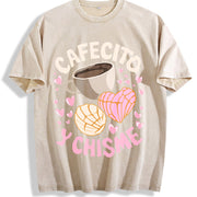 Latina Mexican Baked Concha Pastry Conchas Vintage Washed T-Shirt in Beige