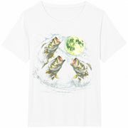 Bass Fish Moon 90s Cotton T-Shirt in White