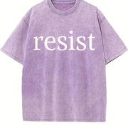 Resist Vintage Washed T-Shirt in Purple