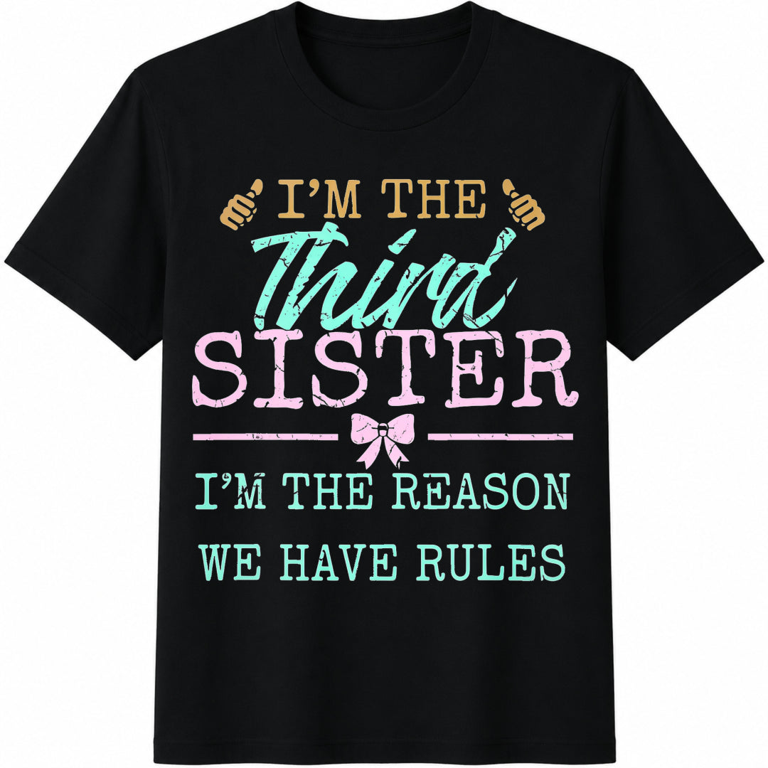 Third Sister Reason We Have Rules Cotton T-Shirt in Black
