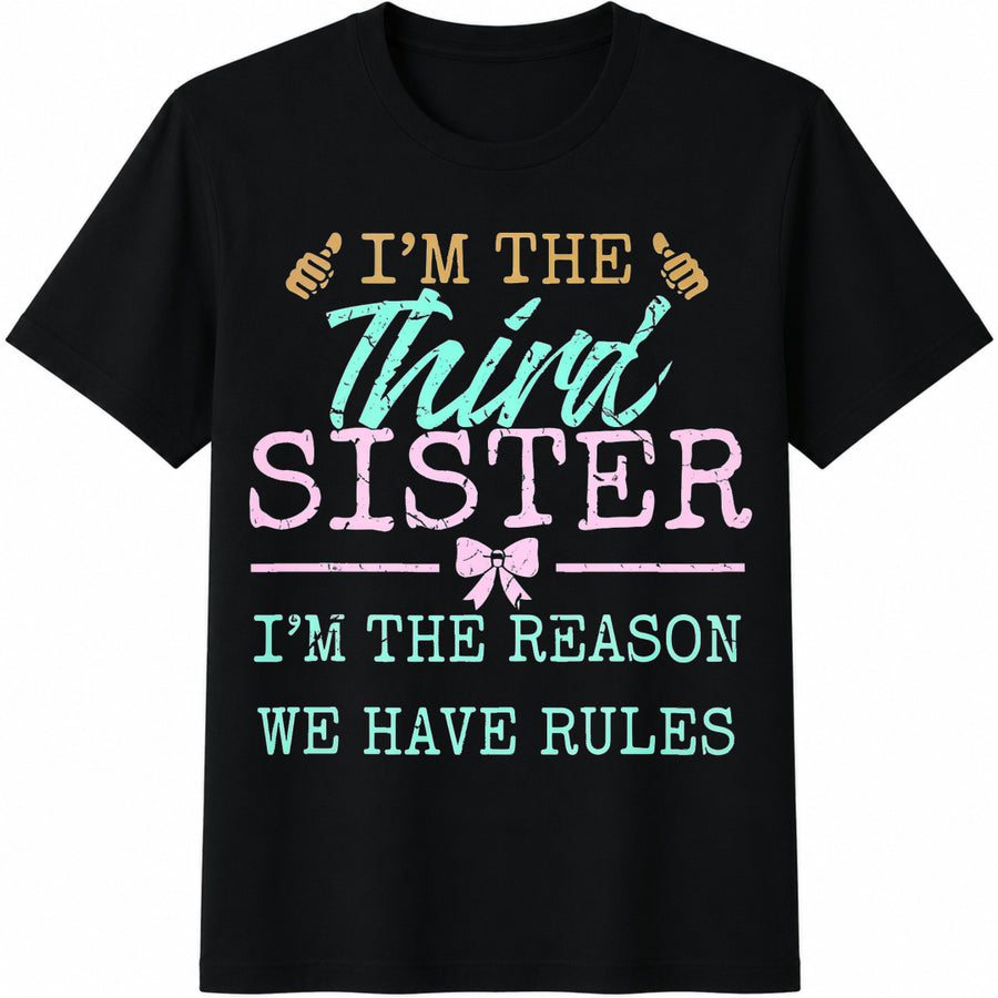 Third Sister Reason We Have Rules Cotton T-Shirt in Black