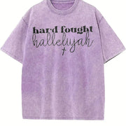 Christian Prayer 1xl-5xl Vintage Washed T-Shirt in Purple