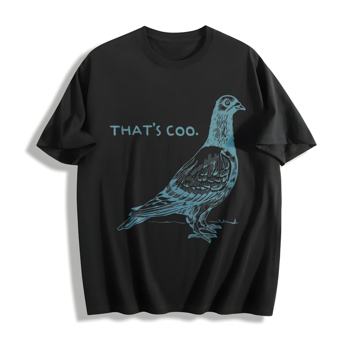 That's Coo Pigeon Lover Animal Meme Cotton T-Shirt in Black