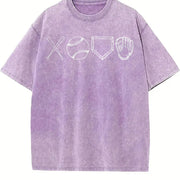 Baseball Tis the Season Baseball Mom Baseball Game Day Vintage Washed T-Shirt in Purple