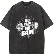 No Pain No Gain Vintage Washed T-Shirt in Black