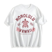 Turtle for Holiday Outdoor Cotton T-Shirt in White