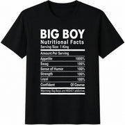 Big Boy Nutritional Facts Cotton T-Shirt in Black