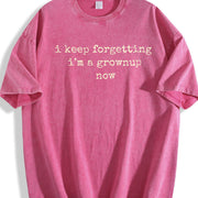 Keep Forgetting I'm Grownup Now Gen Vintage Washed T-Shirt in Red