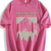 Mountain vintage washed oversized T-shirt in Red