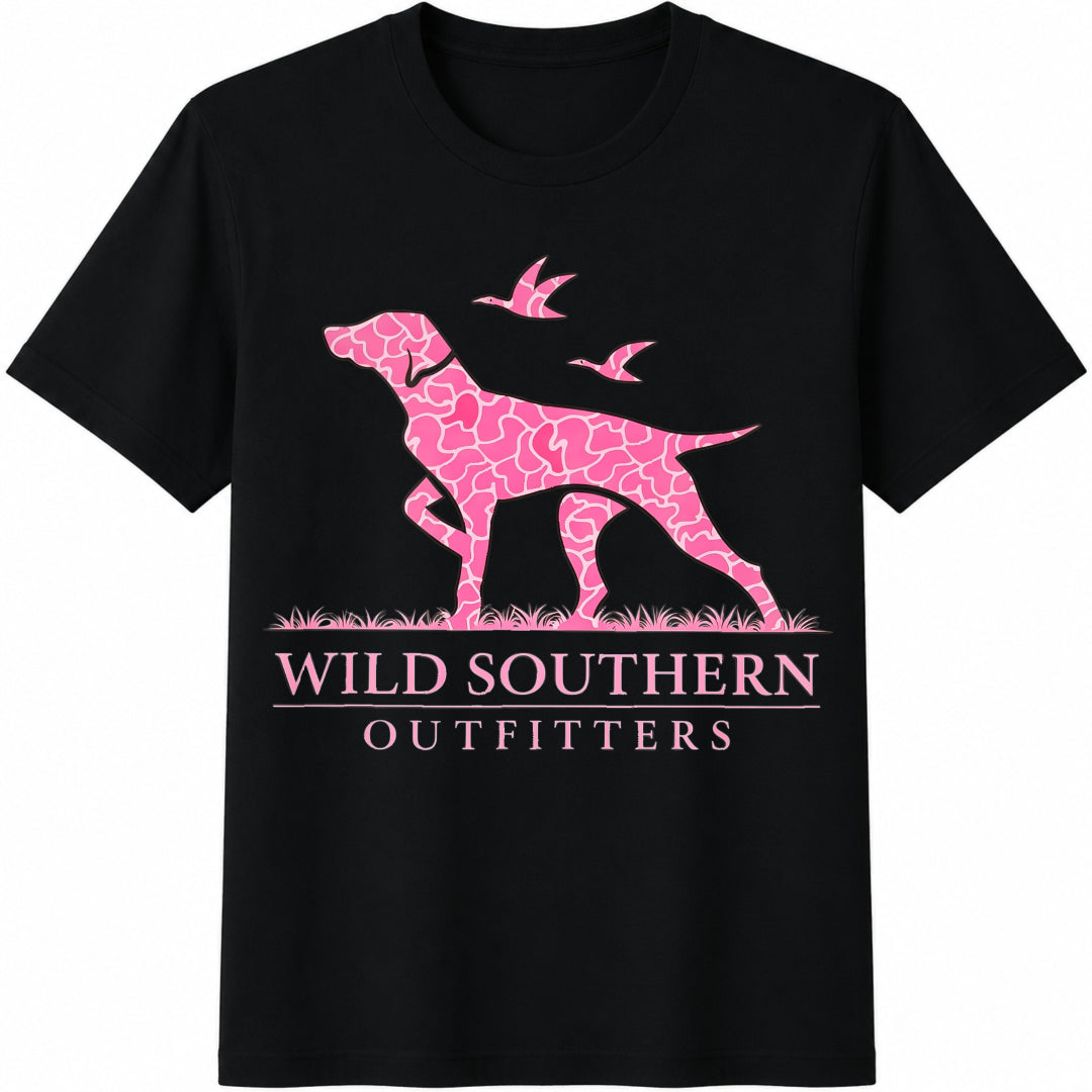 Wild Southern Outfitters Leopard Bull Cotton T-Shirt in Black