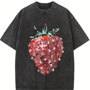 Stylish Girlfriends Vintage Washed T-Shirt in Black