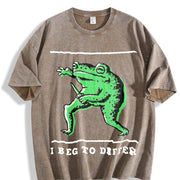 I Disagree Vintage Washed T-Shirt in Brown