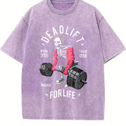 Deadlift Forever Vintage Washed T-Shirt in Purple