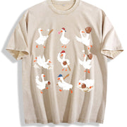 Silly Goose Baseball Vintage Washed T-Shirt in Beige