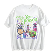 Pick Your Poison Bottles Cotton T-Shirt in White