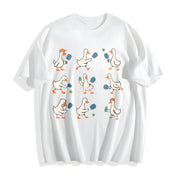 Goose Pickleball Player Cotton T-Shirt in White