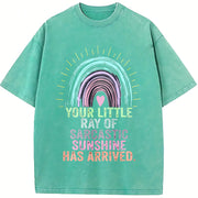 Your Little Ray of Sarcastic Sunshine Has Arrived Vintage Washed T-Shirt in Blue
