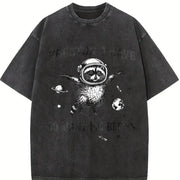 Houston I Have So Many Problems Vintage Washed T-Shirt in Black