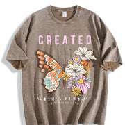Tops2026women's Retro Vintage Washed T-Shirt in Brown