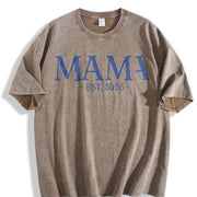 Personalized Grandma and Grandpa Vintage Washed T-Shirt in Brown