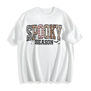 Retro Halloween Spooky Coquette Cotton T-Shirt in White